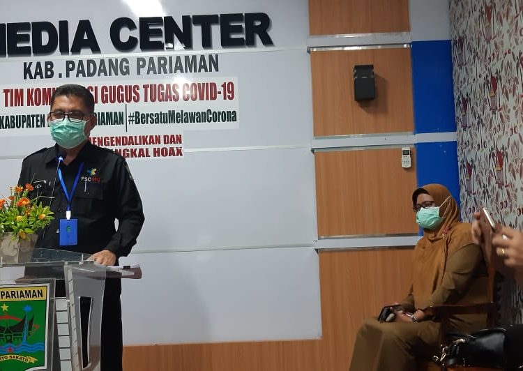 Tim Satgas Covid Padangpariaman lakukan jumpa pers, Selasa, 28/4.