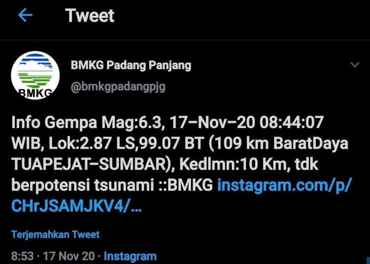 Rilis BMKG.