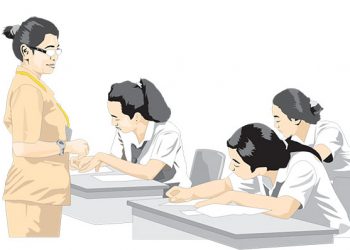 Ilustrasi sekolah tatap muka.